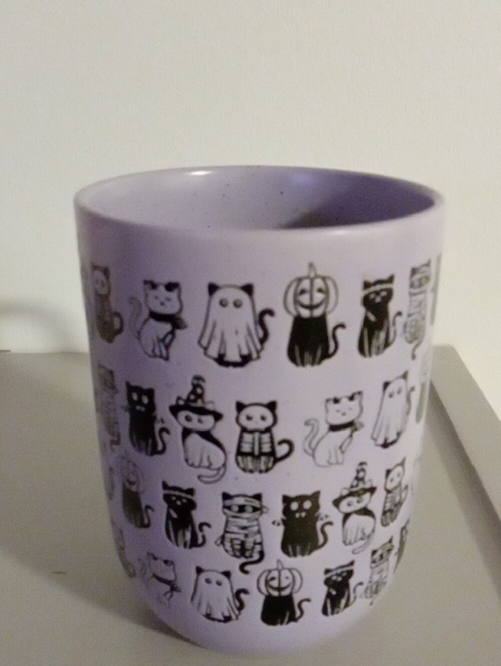 Halloween Cats Lavender Ceramic Mug NWOTS - Picture 2 of 5